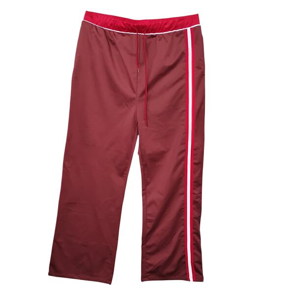 Coca Cola Sweatpants Size XL Burgundy with Red Waistband and Stripe Drawstring - Picture 1 of 8
